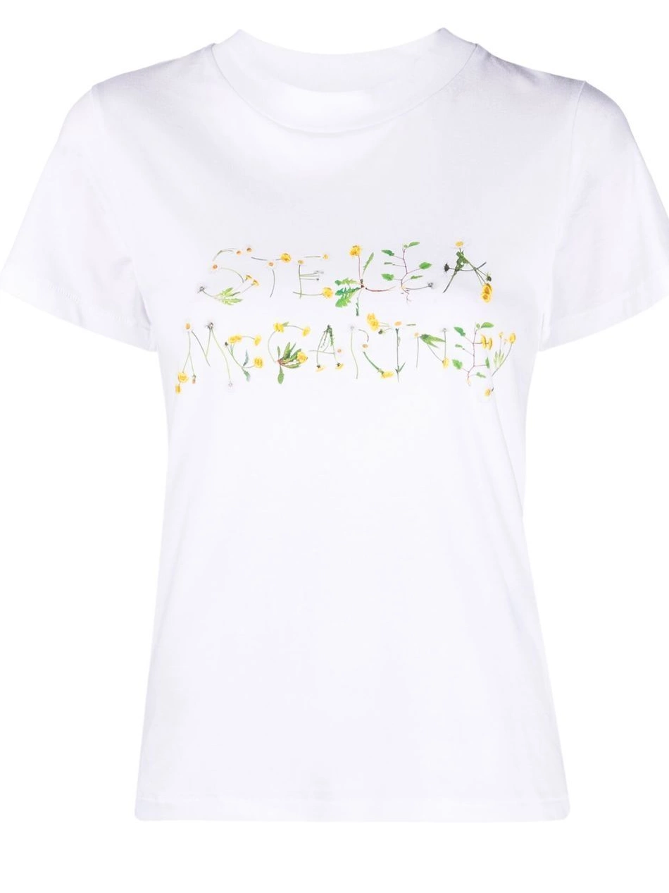 Affordable T-shirt McCartney Stella Women floral logo-print 0802